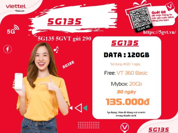 gói cước 5G135 của Viettel